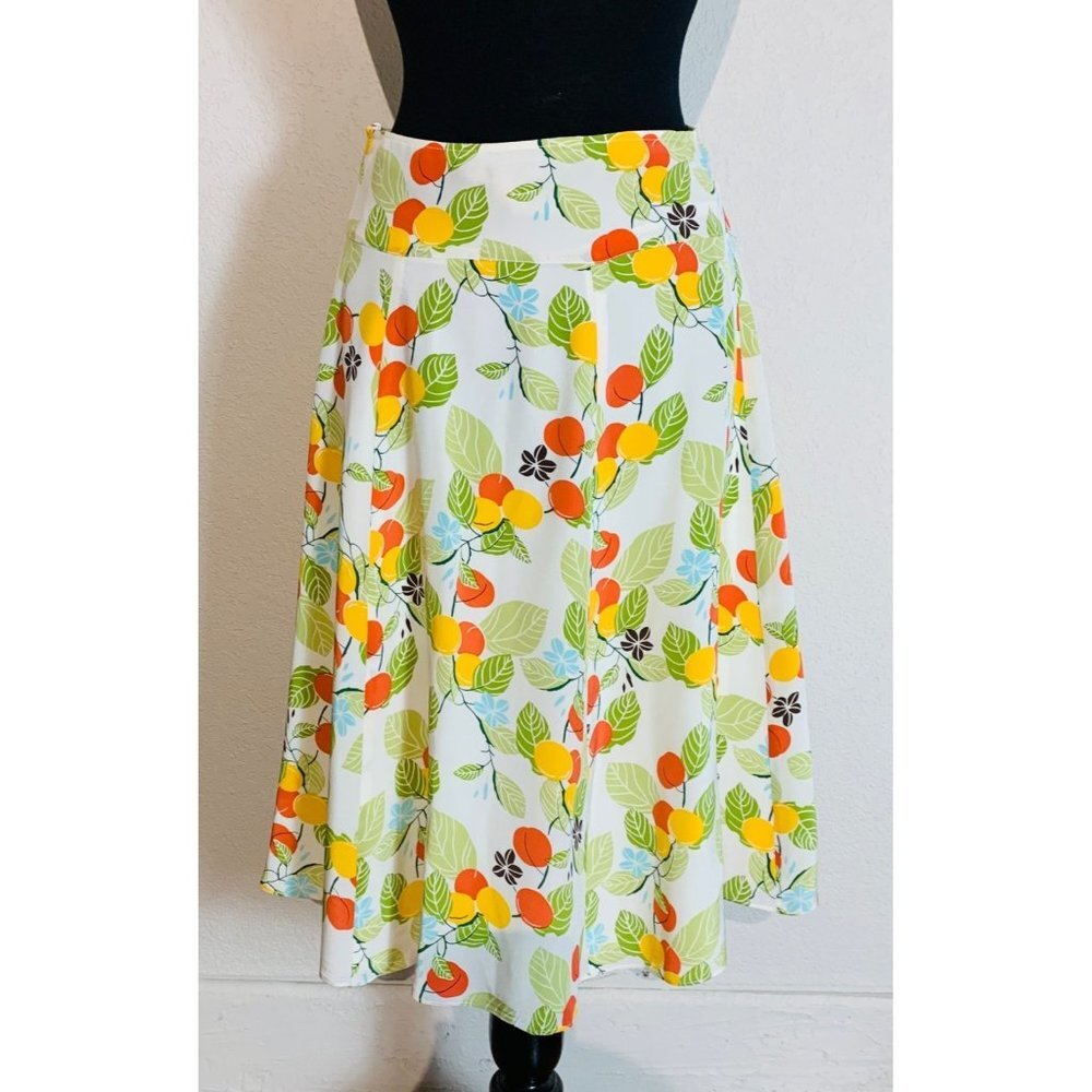 Polli Says Colorful Citrus Silk A Line Skirts 2